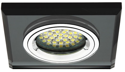 Faretto Incasso Vetro Nero Diam 90x90 MORTA CT-DSL50-B